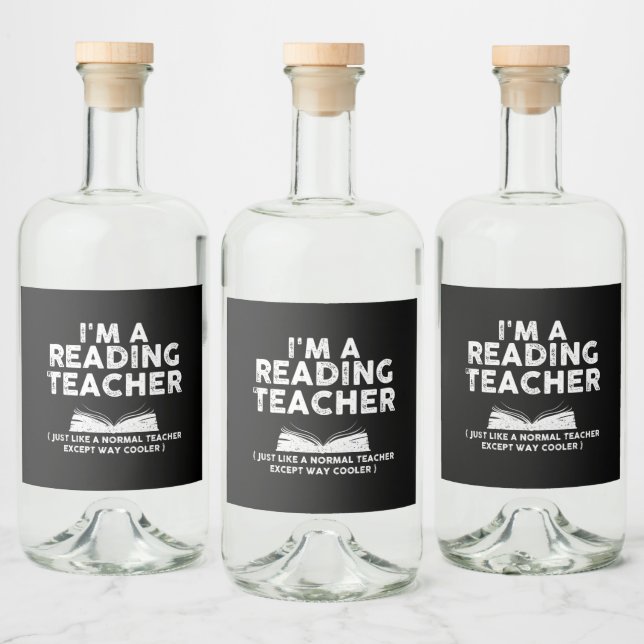 Étiquettes Pour Bouteilles De Liqueur Professeur de lecture - Je suis professeur de lect (Bouteilles)