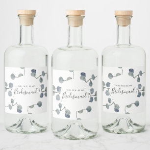 Étiquettes Pour Bouteilles De Liqueur Proposition d'Eucalyptus Green Bridesmaid