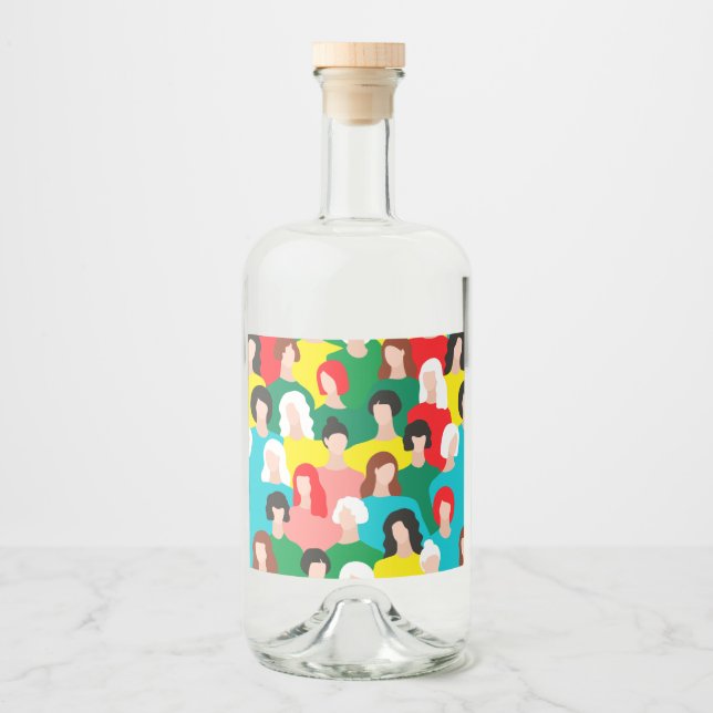 Étiquettes Pour Bouteilles De Liqueur Puissance des femmes (Devant)