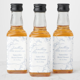 Étiquettes Pour Bouteilles De Liqueur Quelque chose de bleu avant de faire Fête des mari