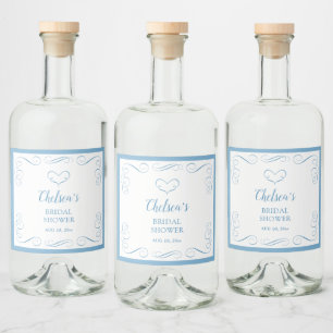 Étiquettes Pour Bouteilles De Liqueur Quelque chose de bleu avant de faire une élégante
