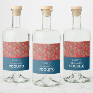 Étiquettes Pour Bouteilles De Liqueur Recette moderne de Coquito fait maison pour la mar