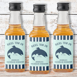 Étiquettes Pour Bouteilles De Liqueur Reel’Em Dans Pêche Bachelor Party Faveur nautique