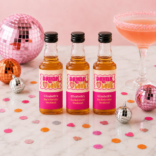 Étiquettes Pour Bouteilles De Liqueur Retro Peach Drunk in Love Bachelorette Week-end