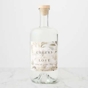 Étiquettes Pour Bouteilles De Liqueur Romantique Peonies Beige Floral Mariage de automne