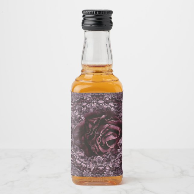 Étiquettes Pour Bouteilles De Liqueur Rose Mandala (Devant)