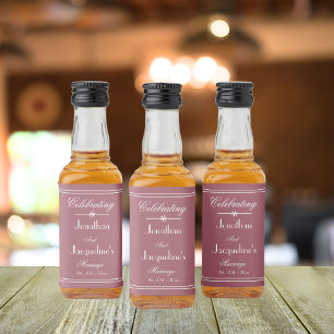 Étiquettes Pour Bouteilles De Liqueur Rose rustique, Dusty, Célébration de mariage perso