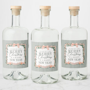 Étiquettes Pour Bouteilles De Liqueur Rubans de cadre de guirlande de Noël