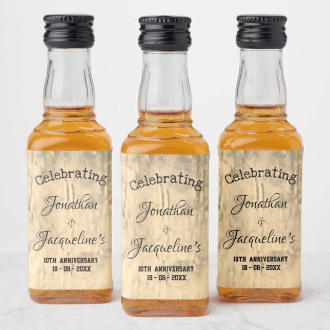 Étiquettes Pour Bouteilles De Liqueur Rustique N'Importe Quel Anniversaire Mariage Perso (Bouteilles)