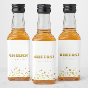 Étiquettes Pour Bouteilles De Liqueur Santé   Fun Christmas White & Gold Mini