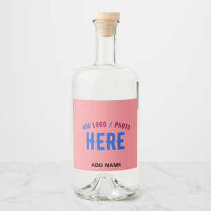 ÉTIQUETTES POUR BOUTEILLES DE LIQUEUR SAUMON MODERNE ET MODERNE, PINK VÉRIFIÉ MARQUE