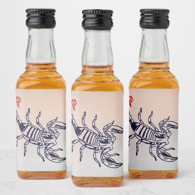 Étiquettes Pour Bouteilles De Liqueur Scorpion à épi rouge (Bouteilles)