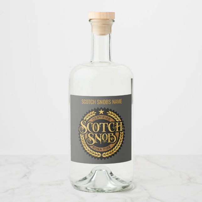 Étiquettes Pour Bouteilles De Liqueur Scotch Snob - drôle de buveur de whiskey (Devant)