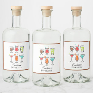 Étiquettes Pour Bouteilles De Liqueur Script d'illustration moderne mignonne Adopter la 