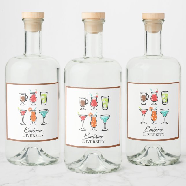 Étiquettes Pour Bouteilles De Liqueur Script d'illustration moderne mignonne Adopter la  (Bouteilles)
