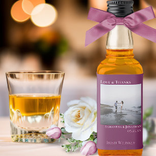 Étiquettes Pour Bouteilles De Liqueur Simple Cassis violet photo Mariage Merci Mini
