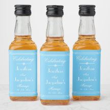 Simple Élégant AquaBlue Mariage Détails Blanc Mini