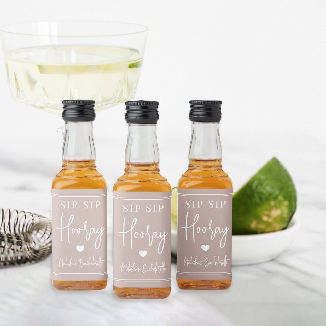 Étiquettes Pour Bouteilles De Liqueur Sip Sip Hooray Bachelorette Party Favoriser (Créateur téléchargé)