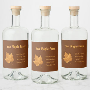 Étiquettes Pour Bouteilles De Liqueur Sirop d'érable Ferme Ambre Jaune Brown Pays Russe