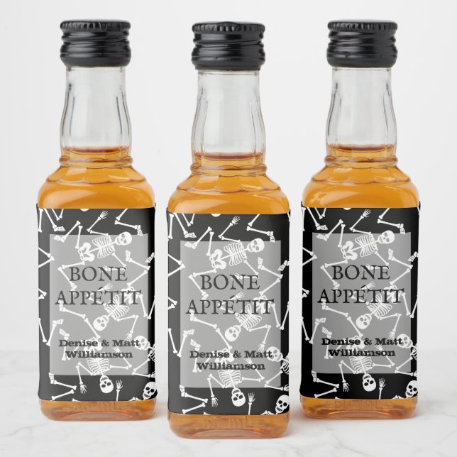 Étiquettes Pour Bouteilles De Liqueur Skeletons Mini (Bouteilles)