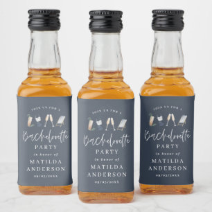 Étiquettes Pour Bouteilles De Liqueur Soirée élégante moderne et moderne ceinture bleue