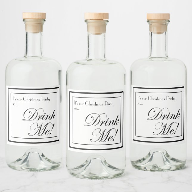 Étiquettes Pour Bouteilles De Liqueur Style apostolique de Noël Buvez-Moi ! Bouteille de (Bouteilles)