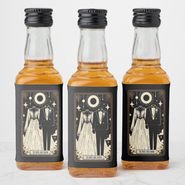 Étiquettes Pour Bouteilles De Liqueur Tarot de mariage Mariée & Marié (Bouteilles)