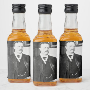 Étiquettes Pour Bouteilles De Liqueur Teddy Roosevelt à la Maison Blanche 1912 Vintage