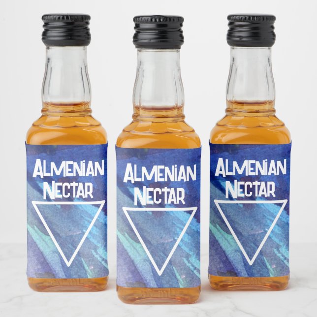 Étiquettes Pour Bouteilles De Liqueur Téléphone bleu aquarelle (Bouteilles)