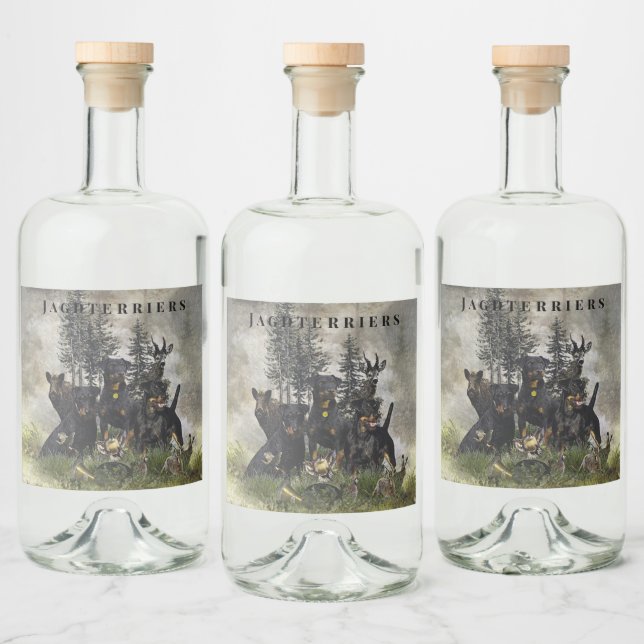 Étiquettes Pour Bouteilles De Liqueur Terrier de chasse allemand (Jagdterrier) (Bouteilles)