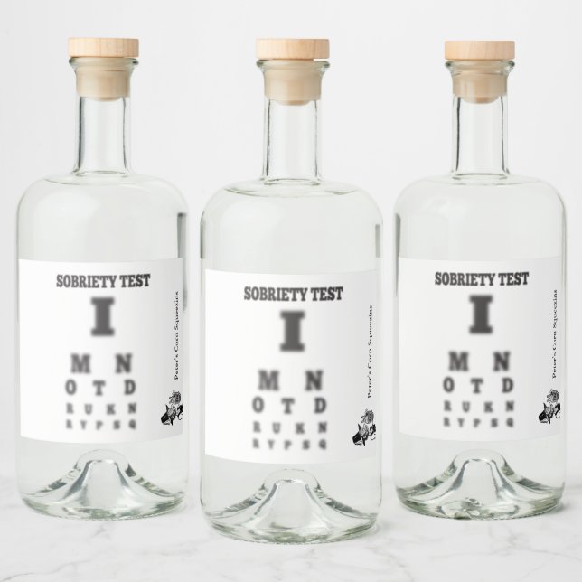 Étiquettes Pour Bouteilles De Liqueur Teste de sobriété amusant 🍻 flou graphique oculai (Bouteilles)