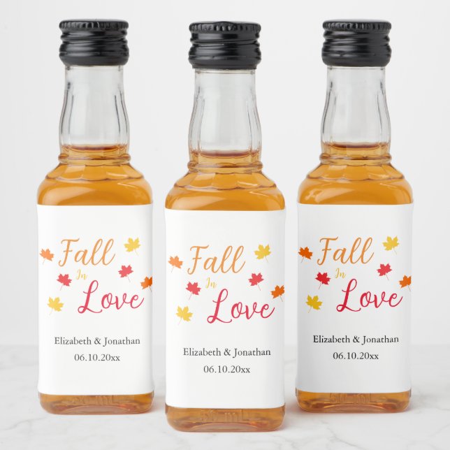 Étiquettes Pour Bouteilles De Liqueur Tomber dans l'amour (Bouteilles)