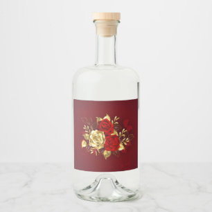 Étiquettes Pour Bouteilles De Liqueur Trois Roses de bijoux