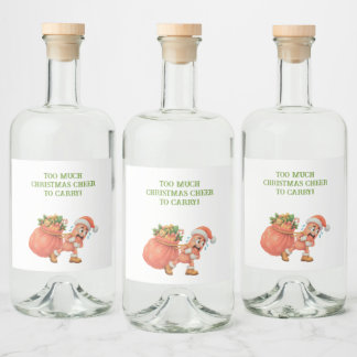 Étiquettes Pour Bouteilles De Liqueur Trop de joie de Noël à porter ! Salami