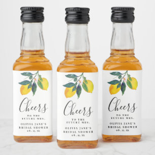 Étiquettes Pour Bouteilles De Liqueur Tropical Lemon Fête de Mariage 
