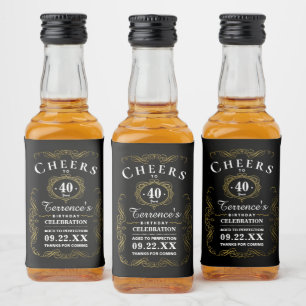 Étiquettes Pour Bouteilles De Liqueur Typographie tendance N'importe quel âge Anniversai