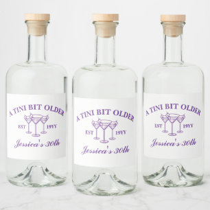 Étiquettes Pour Bouteilles De Liqueur Un Tini Un Peu Plus Ancien Martini Violet Annivers