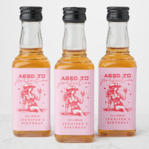 Étiquettes Pour Bouteilles De Liqueur Vieilli à la Perfection Whiskey Cowgirl fête d'ann