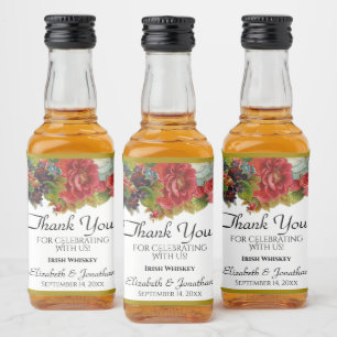 Étiquettes Pour Bouteilles De Liqueur Vintage automne Floral Boho Mariage Merci Mini