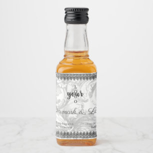 Étiquettes Pour Bouteilles De Liqueur Vintage Damas et Black Lace Logo Parfum