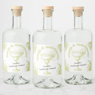 Étiquettes Pour Bouteilles De Liqueur Week-end de célibataire Cocktail Palmier Tropical