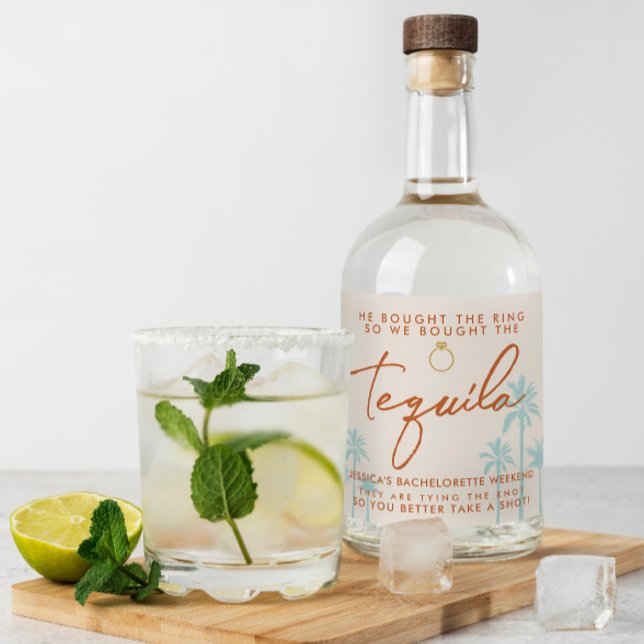 Étiquettes Pour Bouteilles De Liqueur Week-end de célibataire tropical drôle  (Créateur téléchargé)