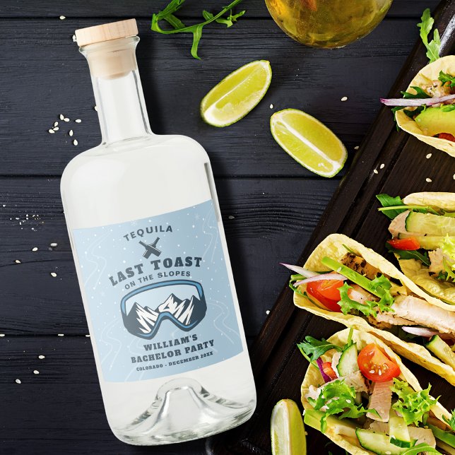Étiquettes Pour Bouteilles De Liqueur Week-end ski enterrement de garçon Tequila (Créateur téléchargé)