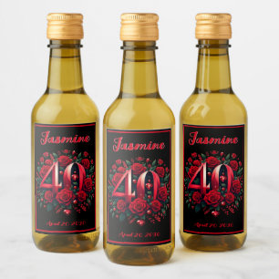Étiquettes Pour Bouteilles De Vin 40e anniversaire / Anniversaire Coeurs et Roses ro
