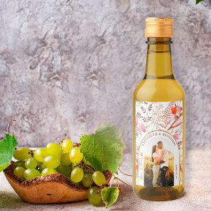 Étiquettes Pour Bouteilles De Vin Amour Bohème Rustique & Merci Photo de Mariage aux