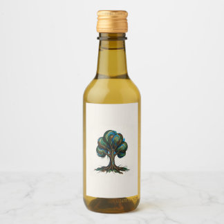 Étiquettes Pour Bouteilles De Vin Arbre abstrait art ludique