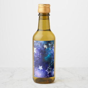 Étiquettes Pour Bouteilles De Vin Arrière - plan spatial avec étoiles
