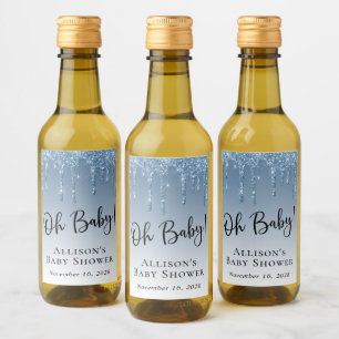 Étiquettes Pour Bouteilles De Vin Baby Boy Douche Parties scintillant Bleu Personnal