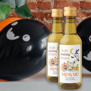 Étiquettes Pour Bouteilles De Vin Baby Making Potion Halloween Baby shower Mini