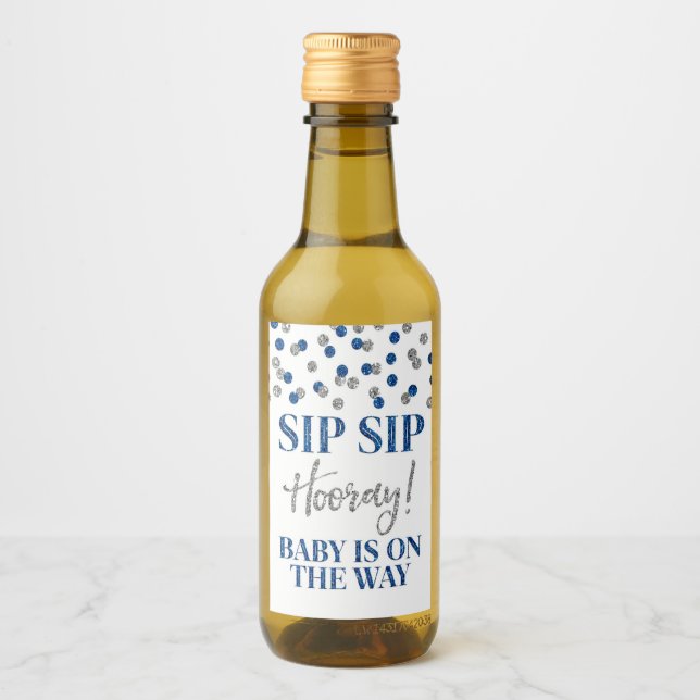 Étiquettes Pour Bouteilles De Vin Baby shower de l'heure d'ouverture de Sip Sip Conf (Devant)